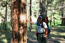 Holding up a tree at Deer Lake Mesa Camp